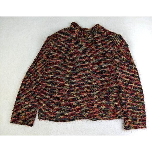 Requirements Women's Blazer Size 16 Red & Orange Fuzzy Textured Jacket - Picture 10 of 11